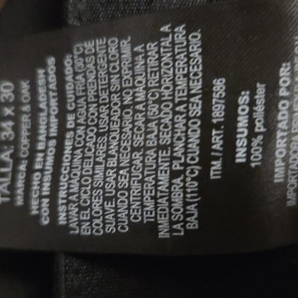 Copper and Oak Men's Black Pants Size 34 X 30. Machine Washable. - Picture 3 of 10